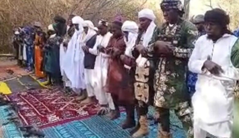 Photos: Outrage As Boko Haram, ISWAP Terrorists Hold Eid Prayers With Rifles In Borno